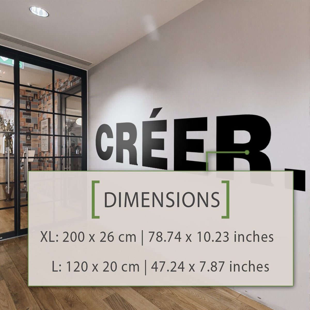 Créer Wall Decal, Minimalist French Office Wall Art, Vinyl Lettering for Workspace