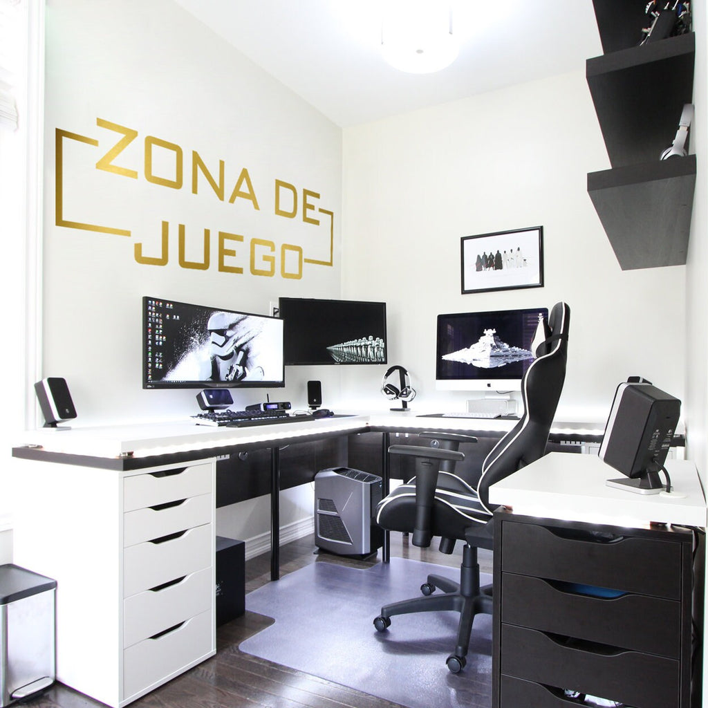 Spanish Gaming Zone Wall Decal, Zona de Juego Gamer Room Decor, Vinyl Sticker