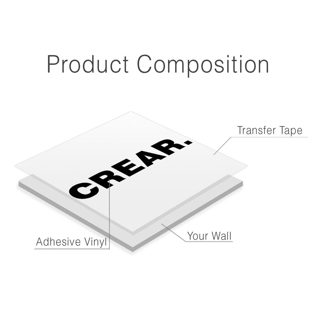 Crear Wall Decal, Minimalist Spanish Office Wall Art, Vinyl Lettering for Workspace