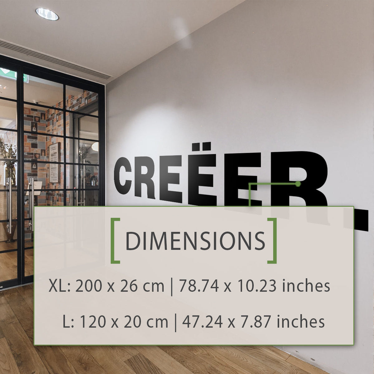 Creëer Wall Decal, Minimalist Dutch Office Wall Art, Vinyl Lettering for Workspace