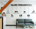 Valori Fondamentali Wall Decal, Italian Core Values Office Wall Art, Vinyl Lettering