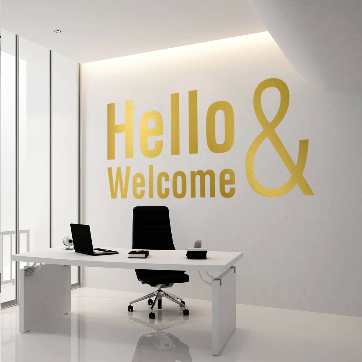 Hello & Welcome Office Wall Decal: Lobby Decor