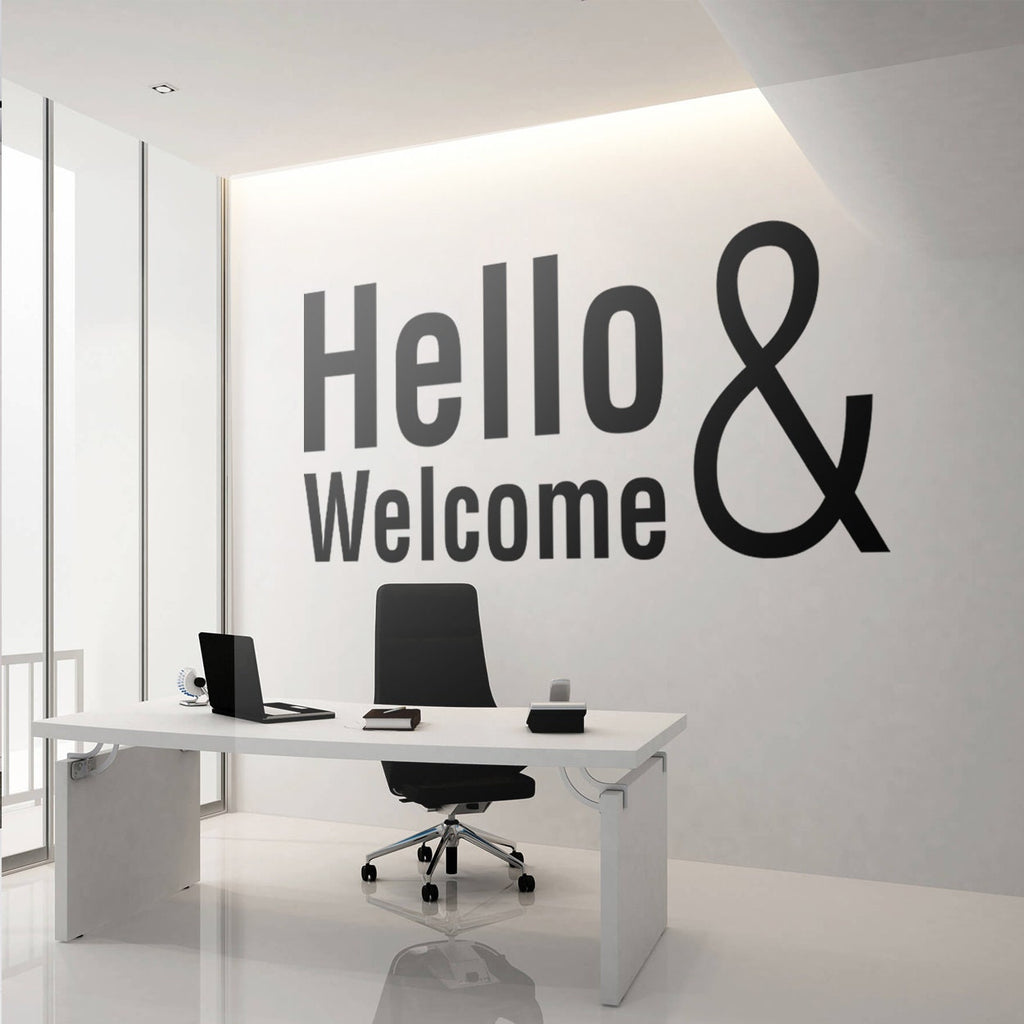 Hello & Welcome Office Wall Decal: Lobby Decor