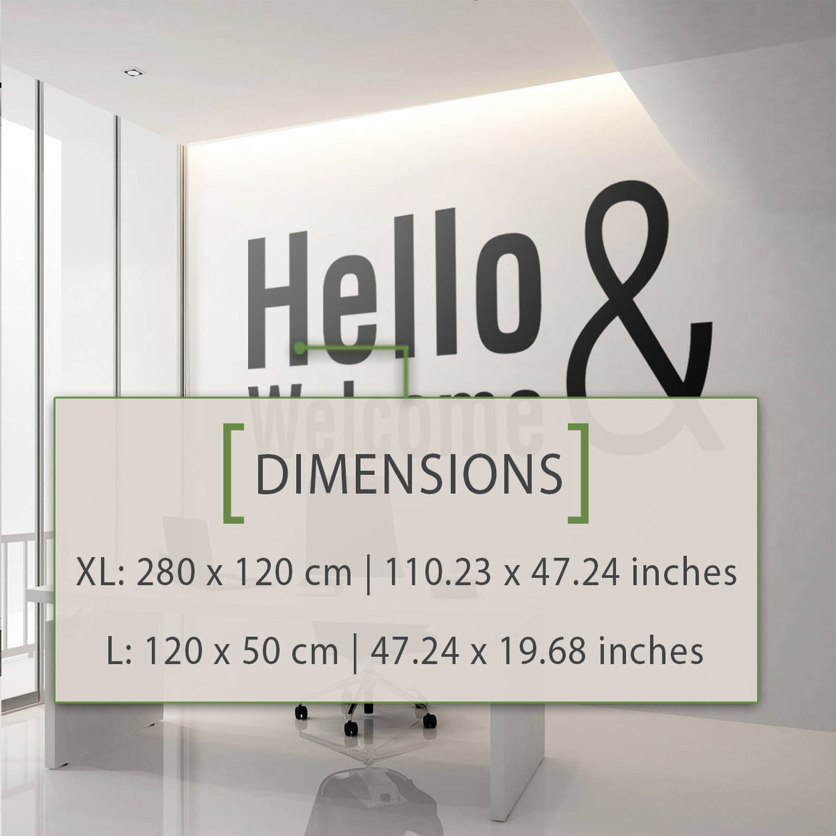 Hello & Welcome Office Wall Decal: Lobby Decor