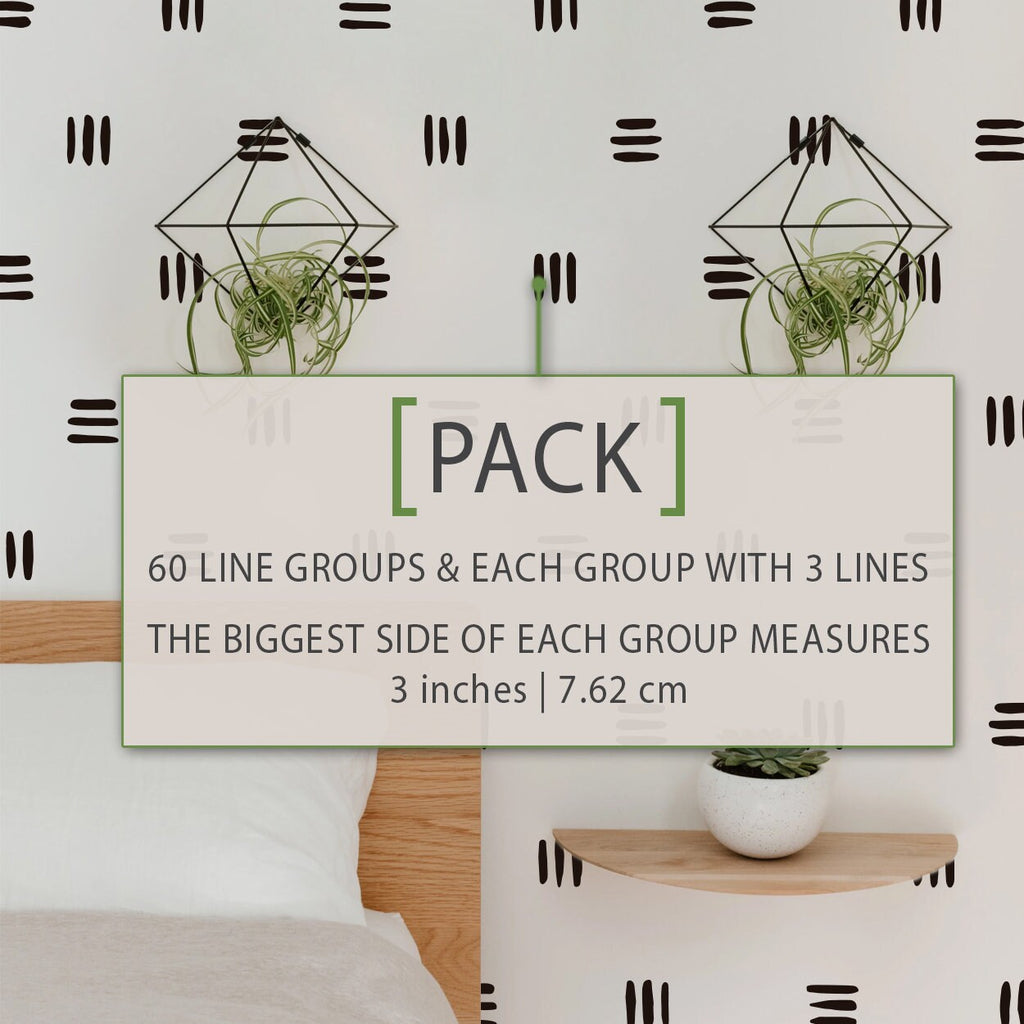 Minimalist Lines Wall Decals: Boho Scandinavian Decor