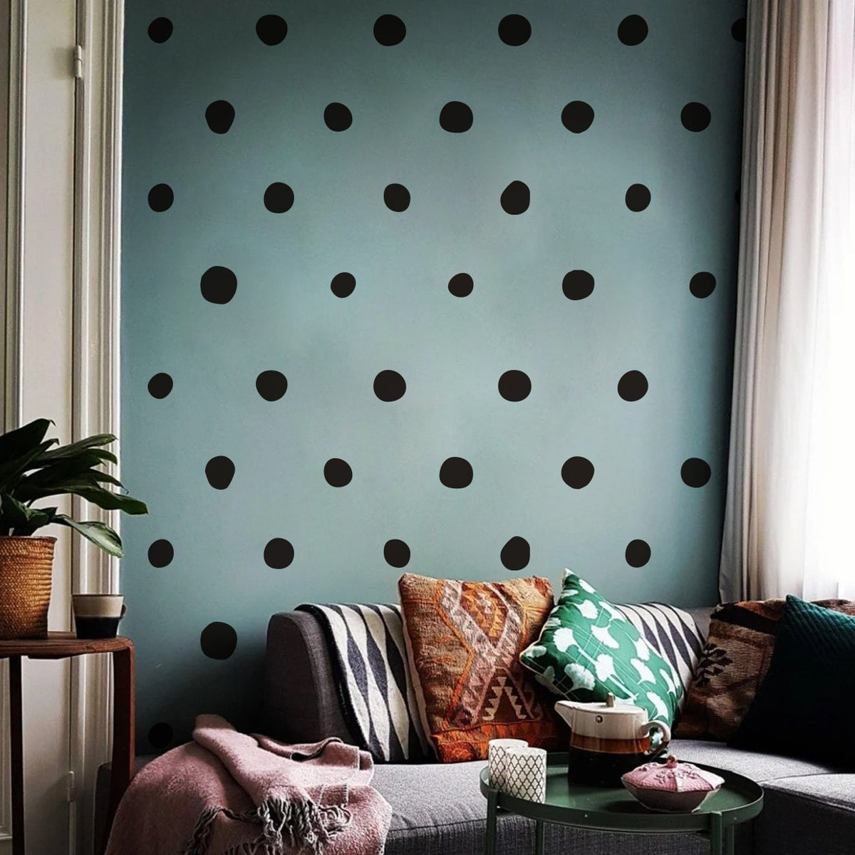 Polka Dot Wall Decals: Minimalist Boho Nursery Decor