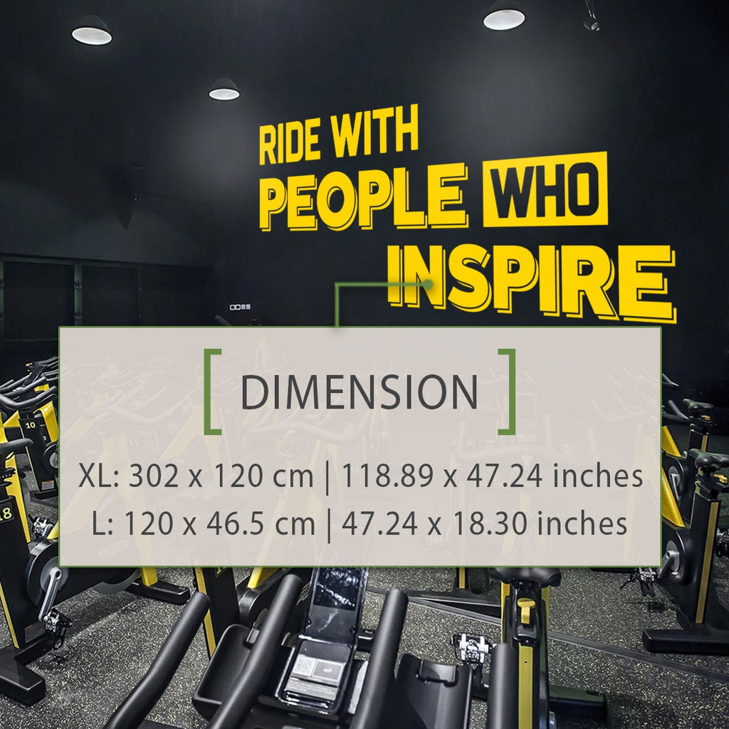 Gym Quote Wall Decal: Ride With People Who Inspire