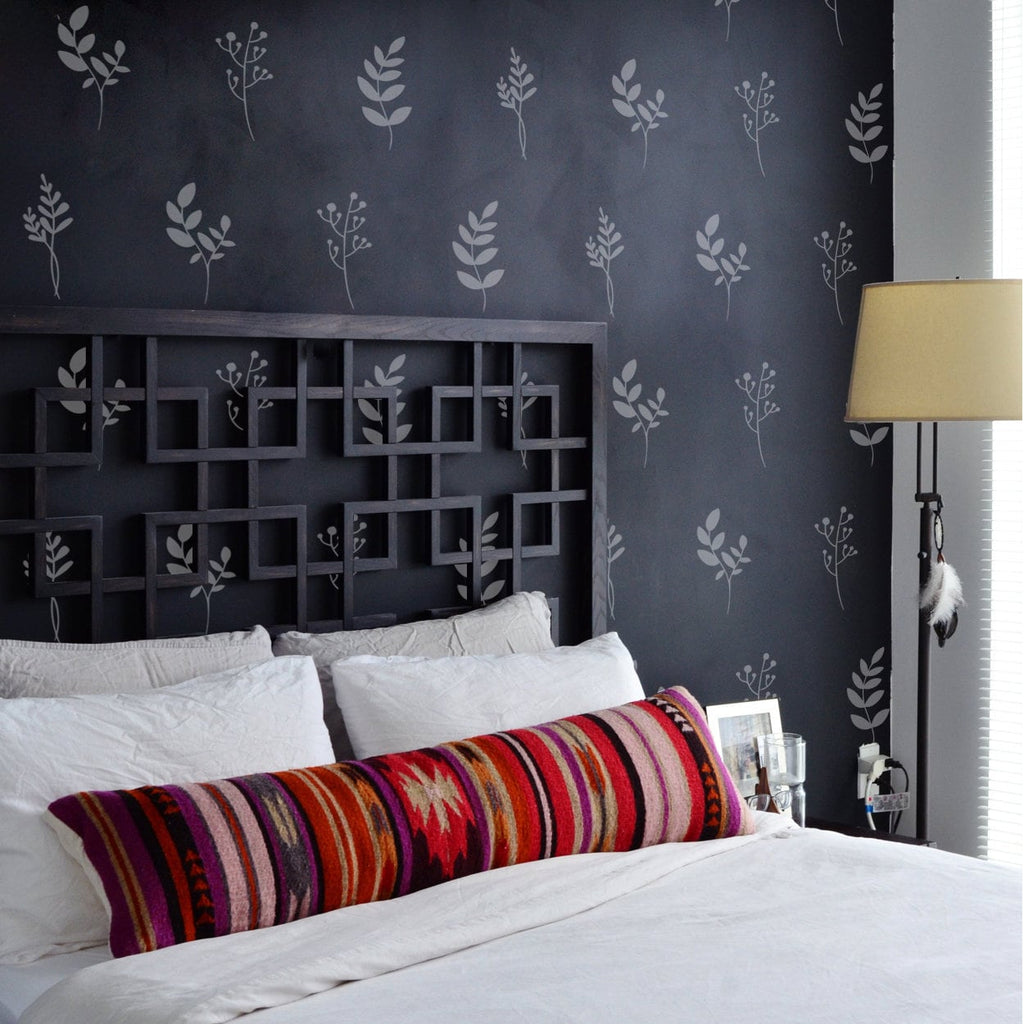 Floral Branch Wall Decals: Hand-Drawn Leaves, Nursery Decor