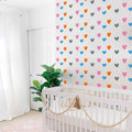 Rainbow Heart Wall Decals: Colorful Nursery Decor, Kids Room (104 Hearts)