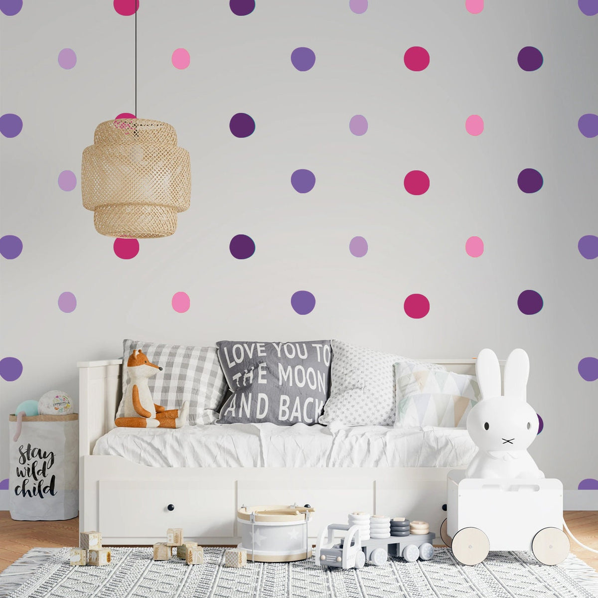 Rainbow Polka Dot Wall Decals: Colorful Nursery Decor, 100 Vinyl Dots