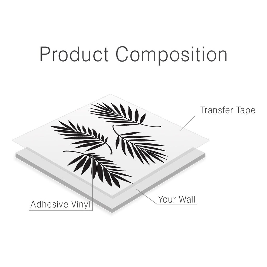 Minimalist Palm Leaves Vinyl Decal: Bring Tropical Vibes & Tranquility to Your Walls