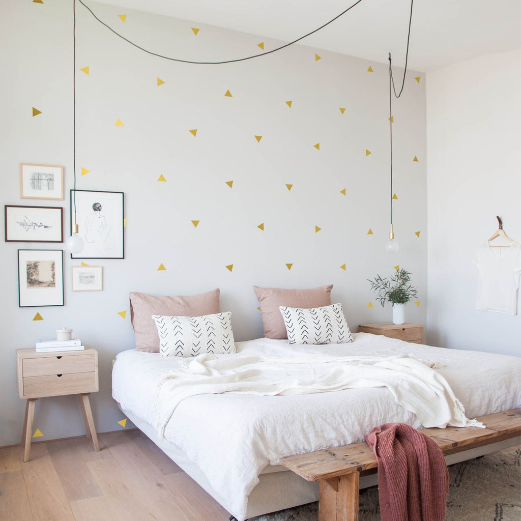 Triangle Wall Decals: 140 Geometric Stickers, Minimalist Boho Decor
