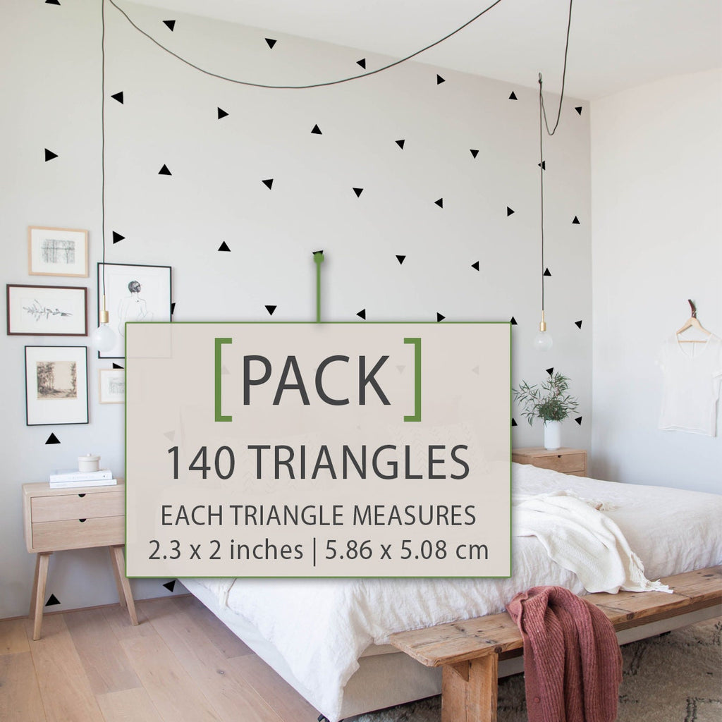 Triangle Wall Decals: 140 Geometric Stickers, Minimalist Boho Decor