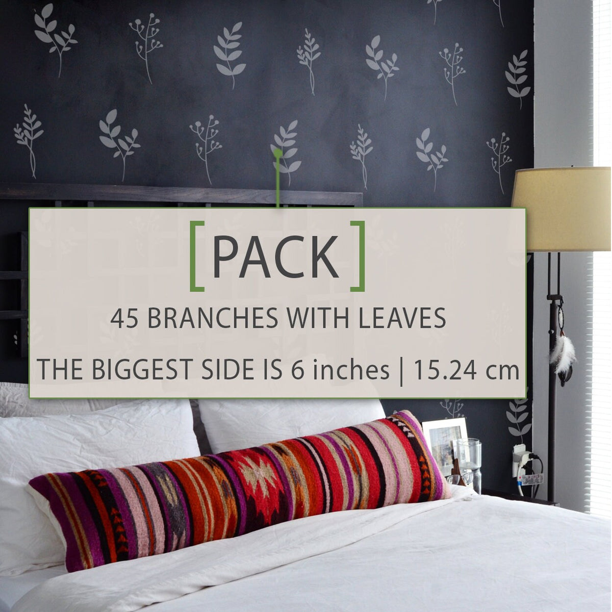 Floral Branch Wall Decals: Hand-Drawn Leaves, Nursery Decor