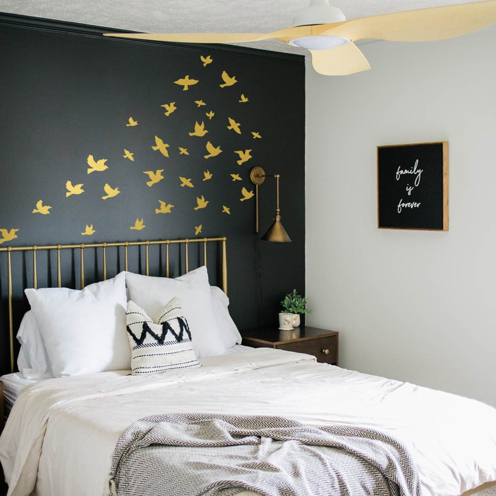 64 Birds Vinyl Wall Decals: Minimalist Boho Home Decor