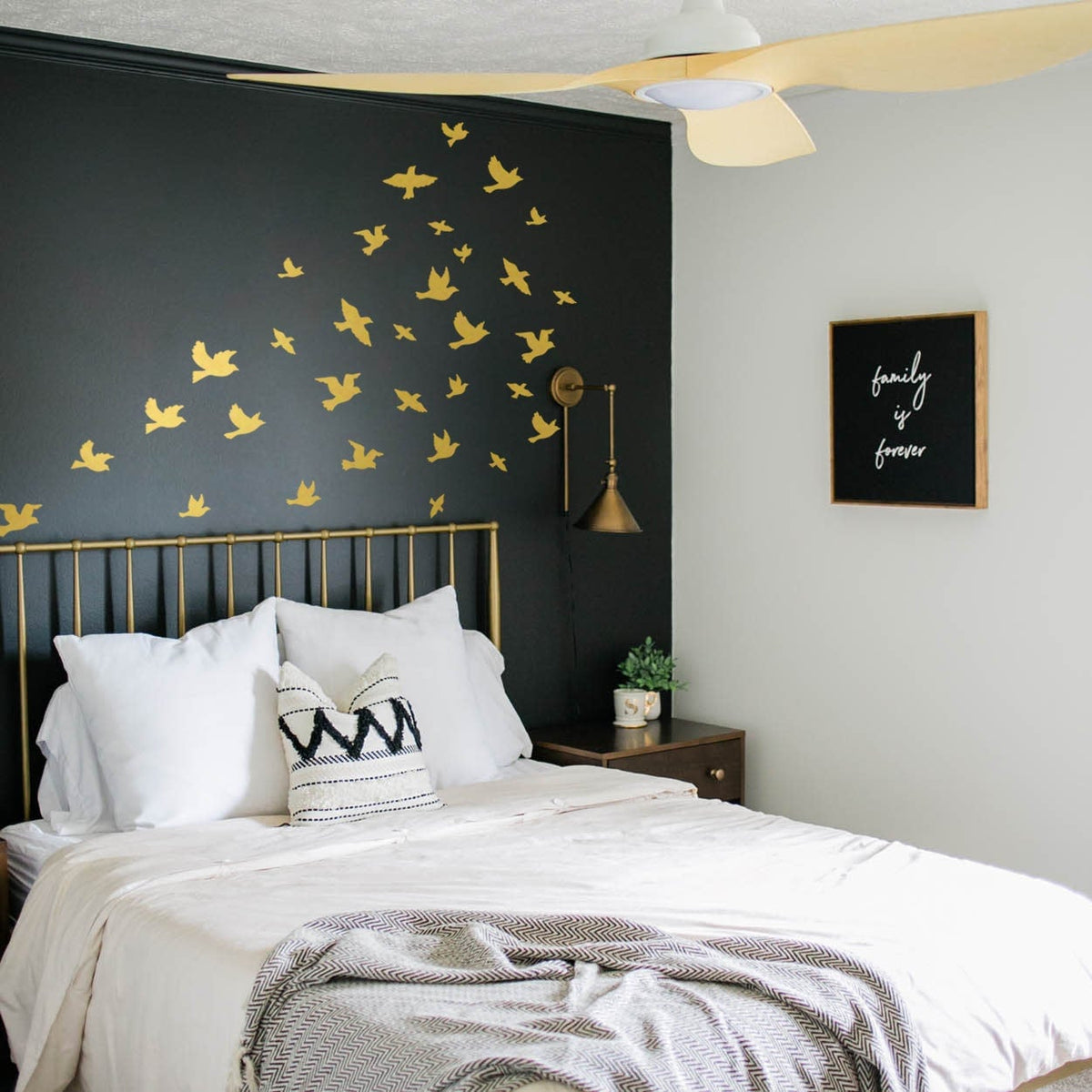 64 Birds Vinyl Wall Decals: Minimalist Boho Home Decor