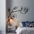 Magnolia Branch Wall Decal: Floral Corner Decor