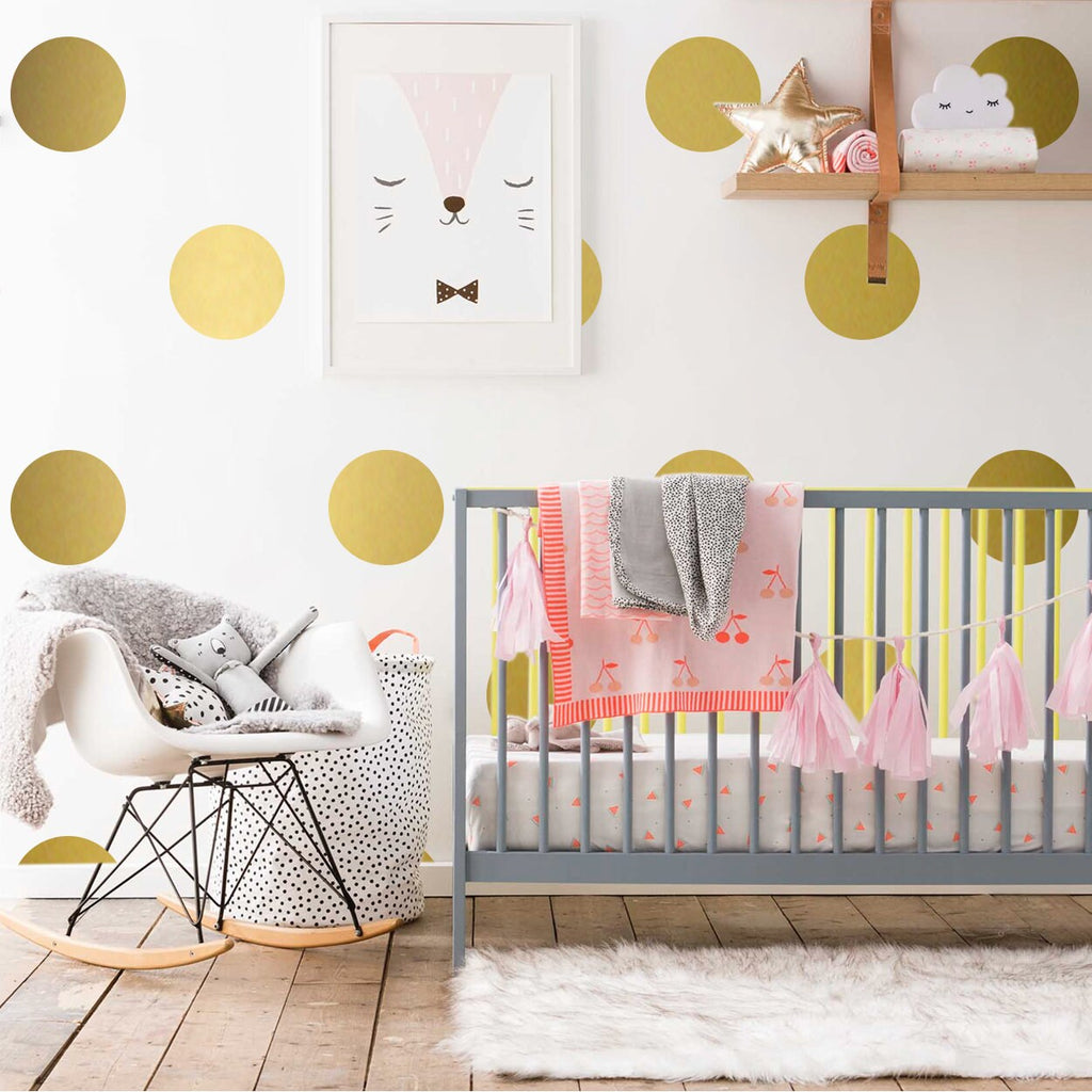 Large Polka Dot Wall Decals: Modern Nursery Decor