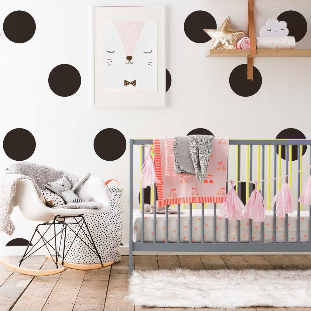 Large Polka Dot Wall Decals: Modern Nursery Decor
