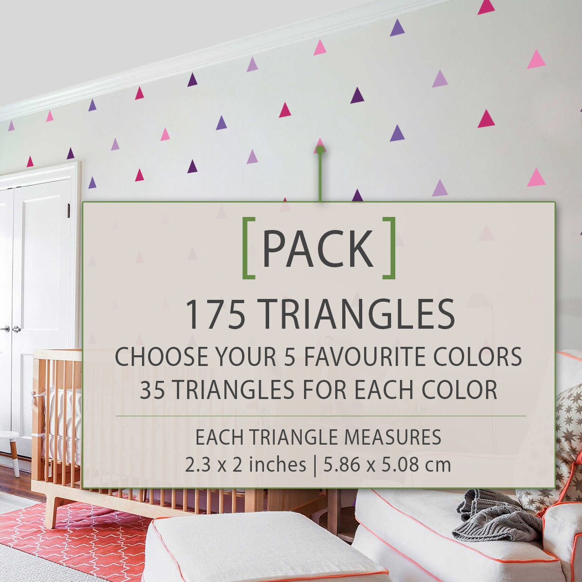 Rainbow Triangle Wall Decals: Geometric Vinyl Wall Art