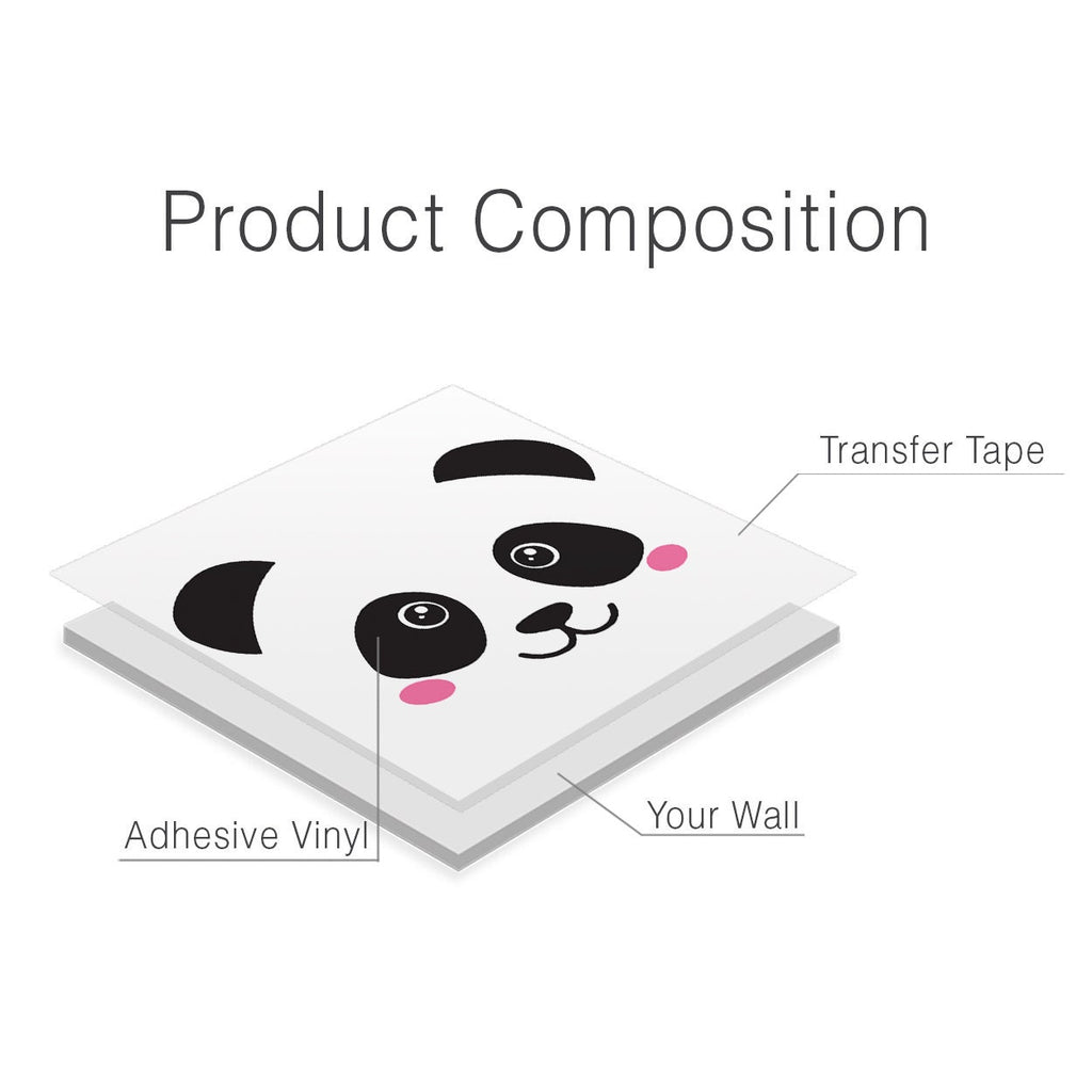 Panda Face Vinyl Wall Decal, Kids Room Decor