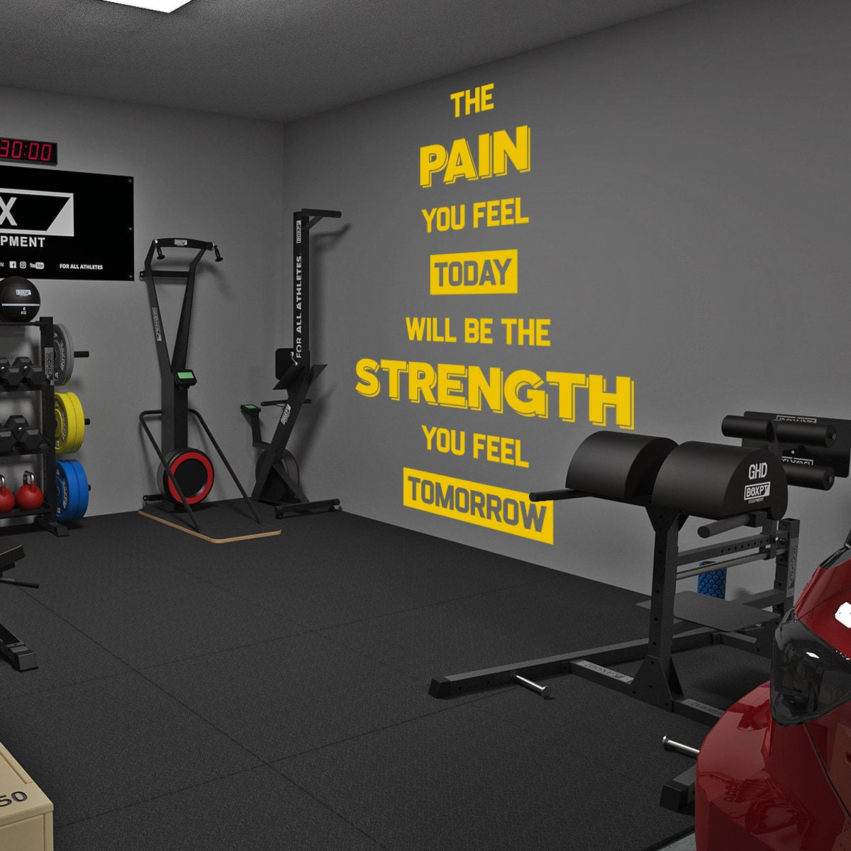 Gym Wall Decal: Motivational Fitness Quote, Home Gym Decor