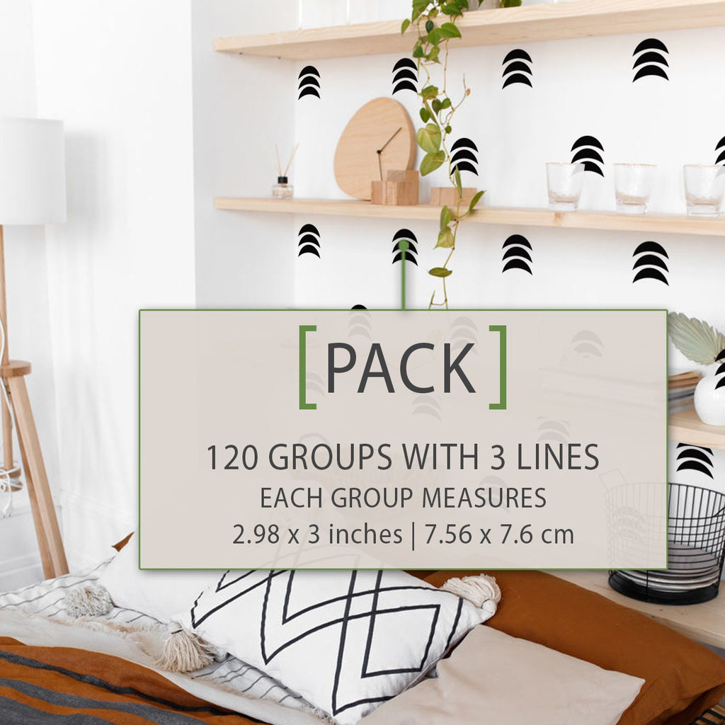 Mid Century Modern Geometric Wall Decals: 120 Groups