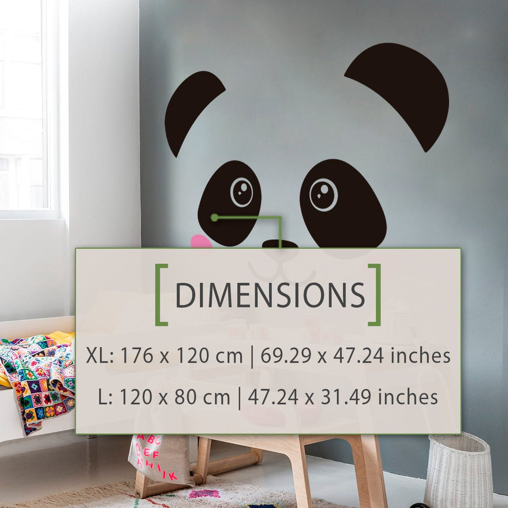 Panda Face Vinyl Wall Decal, Kids Room Decor