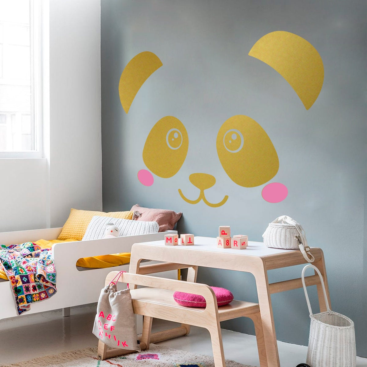 Panda Face Vinyl Wall Decal, Kids Room Decor