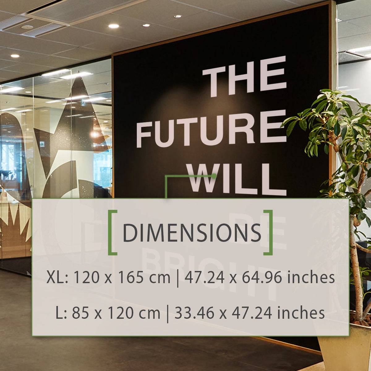 The Future Will Be Bright: Office Wall Decal, Motivational Home Office Art
