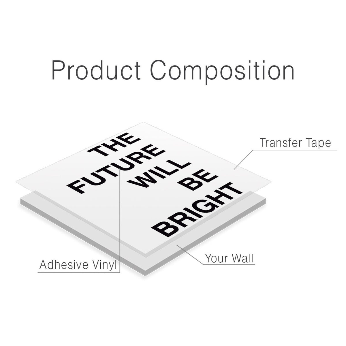 The Future Will Be Bright: Office Wall Decal, Motivational Home Office Art