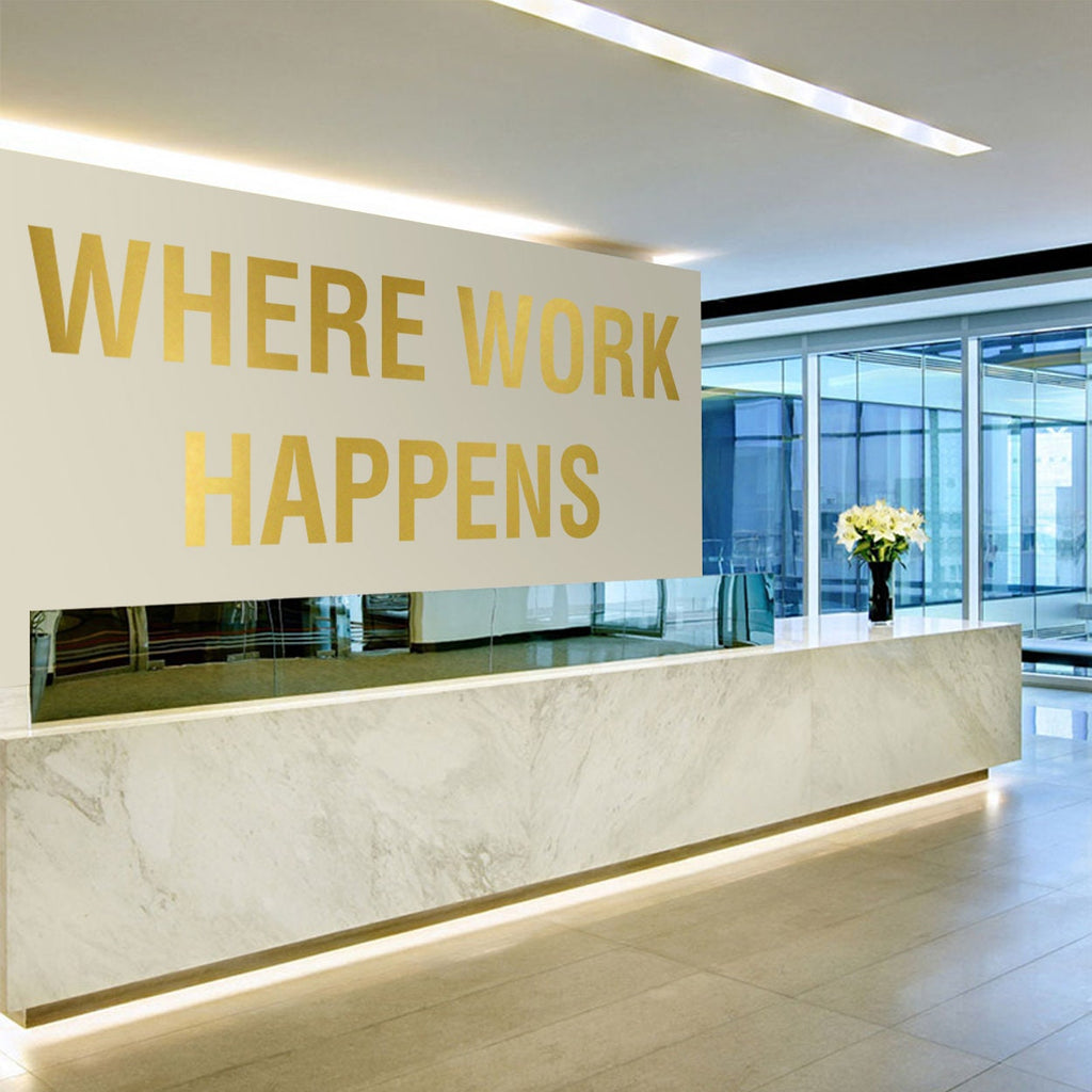 Where Work Happens Vinyl Wall Decal - Modern Office Decor
