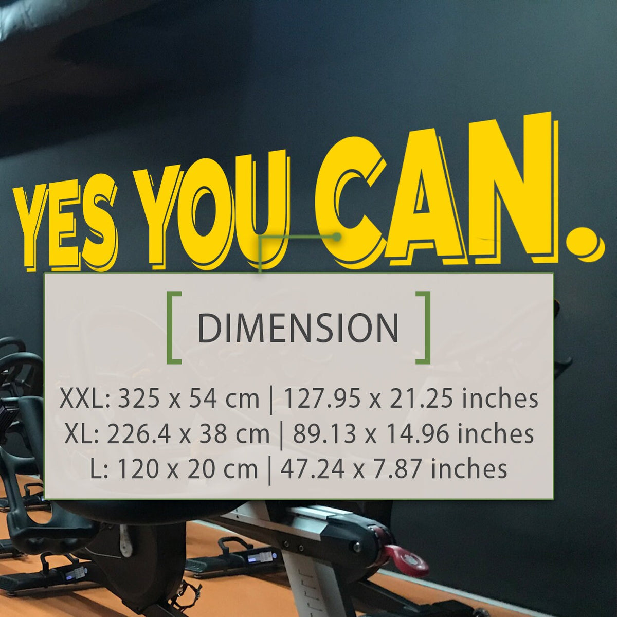 Yes You Can Vinyl Wall Decal: Gym Motivation Sticker