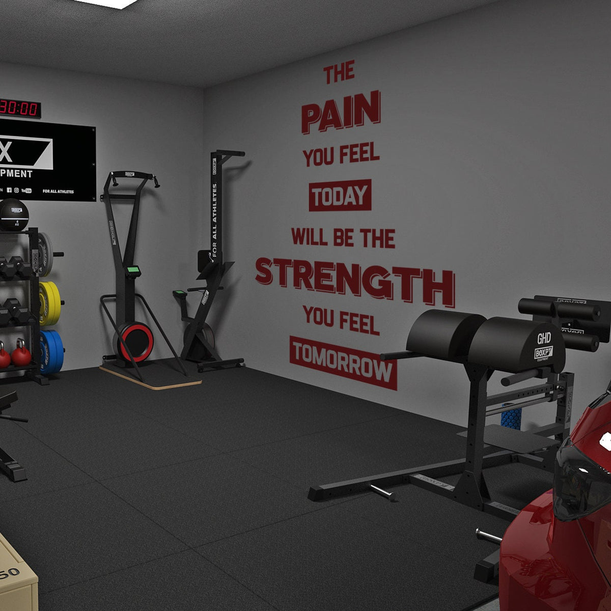 Gym Wall Decal: Motivational Fitness Quote, Home Gym Decor