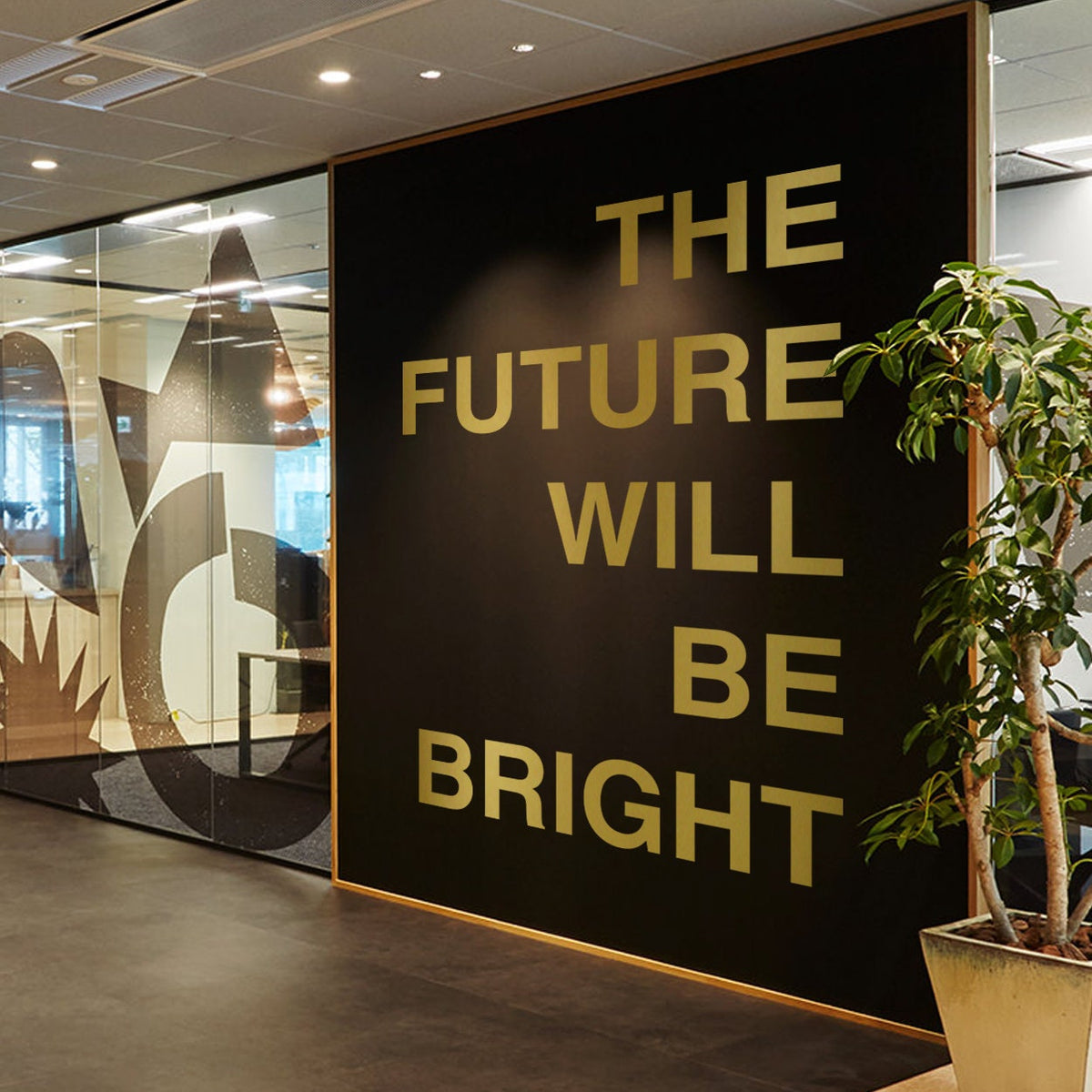 The Future Will Be Bright: Office Wall Decal, Motivational Home Office Art
