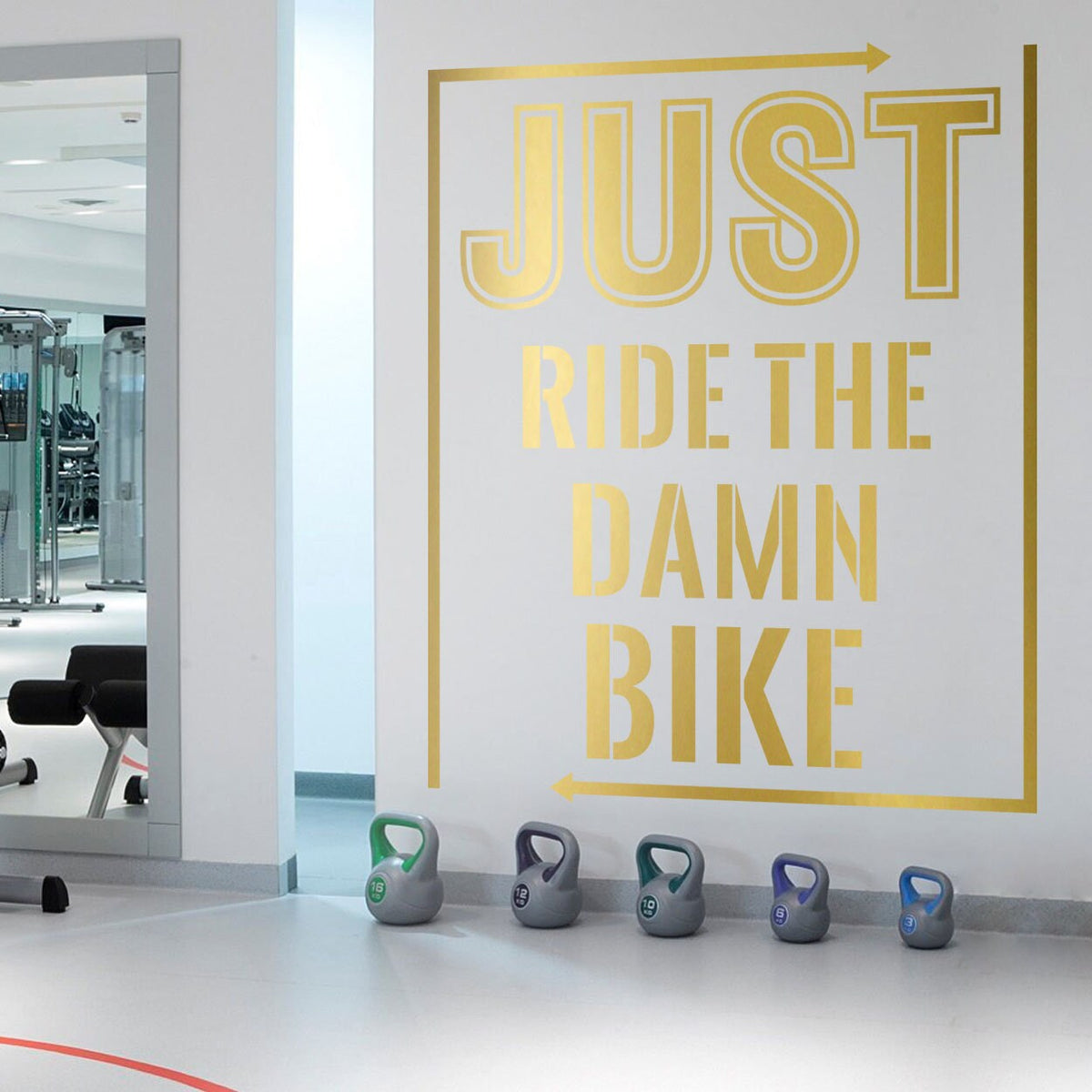Gym Motivation Wall Decal: Indoor Cycling Quote Sticker