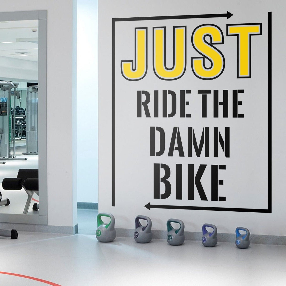 Gym Motivation Wall Decal: Indoor Cycling Quote Sticker