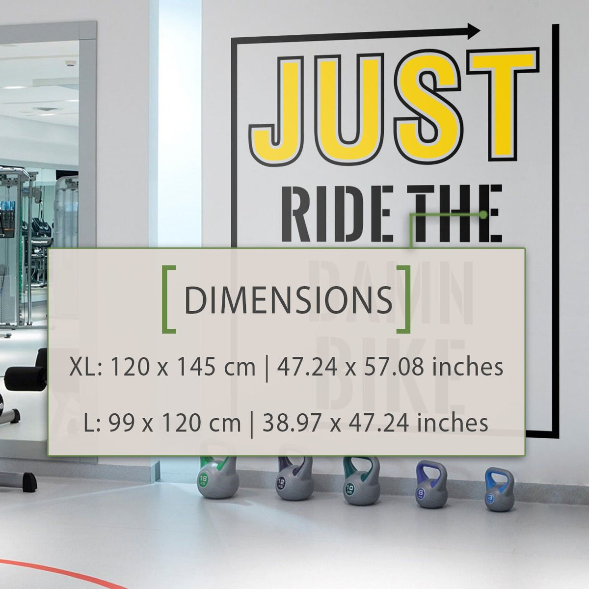 Gym Motivation Wall Decal: Indoor Cycling Quote Sticker