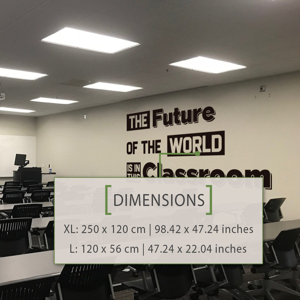 Classroom Wall Decal, Future of the World Quote, Teacher Gift