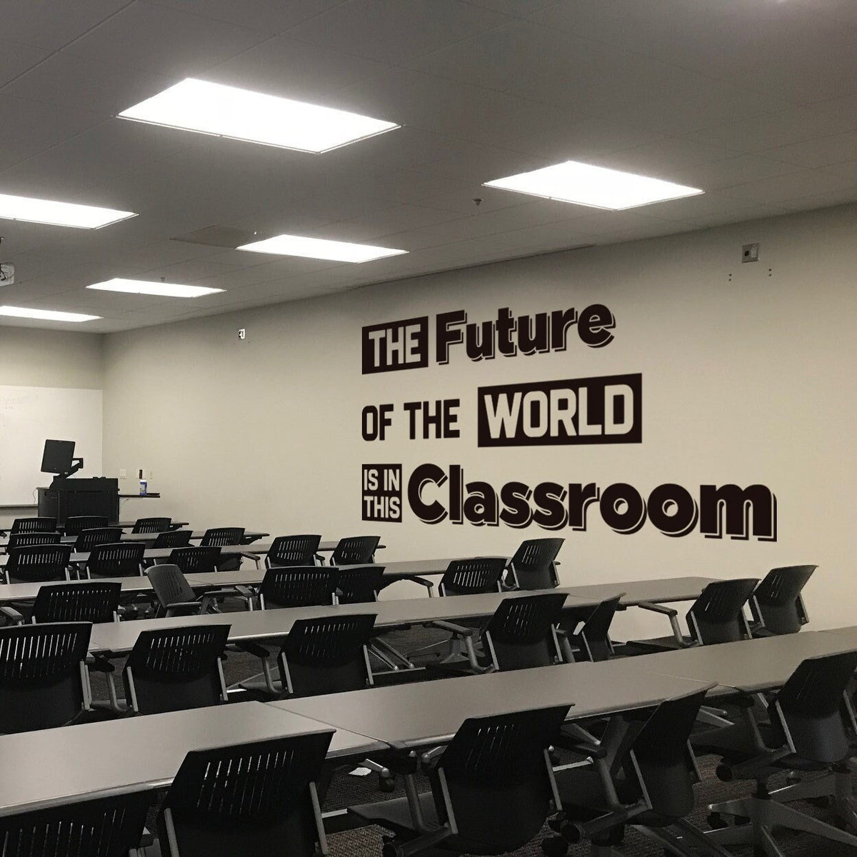 Classroom Wall Decal, Future of the World Quote, Teacher Gift