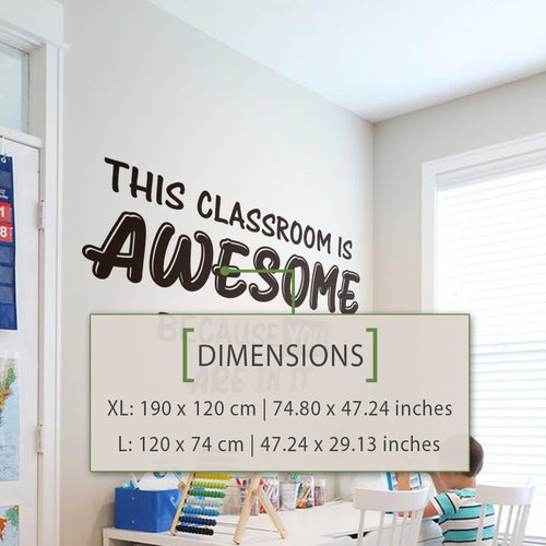 Awesome Classroom, Classroom Decor, Homeschool, School, Wall Sticker, Teacher, Classroom, Class Decoration, Wall Decal, Wall Decor, Quotes