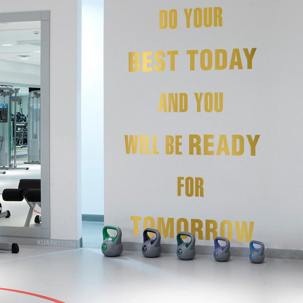 Motivational Gym Wall Decal, Fitness Exercise Sticker, Inspiring Home Decor