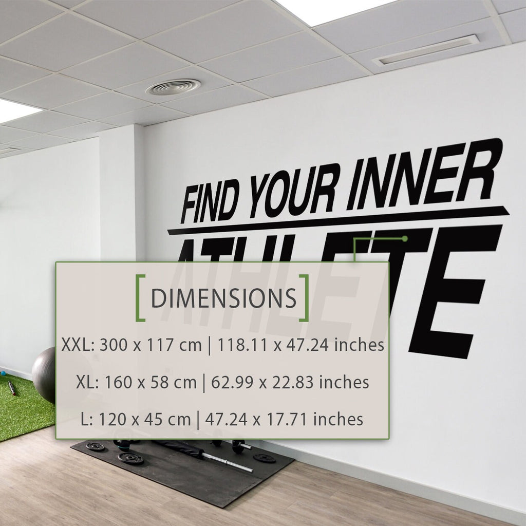 Find Your Inner Athlete Gym Wall Decal: Fitness Motivation