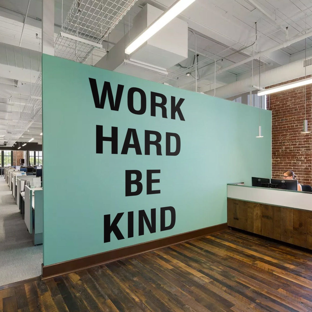Work Hard Be Kind Vinyl Wall Decal: Office Decor