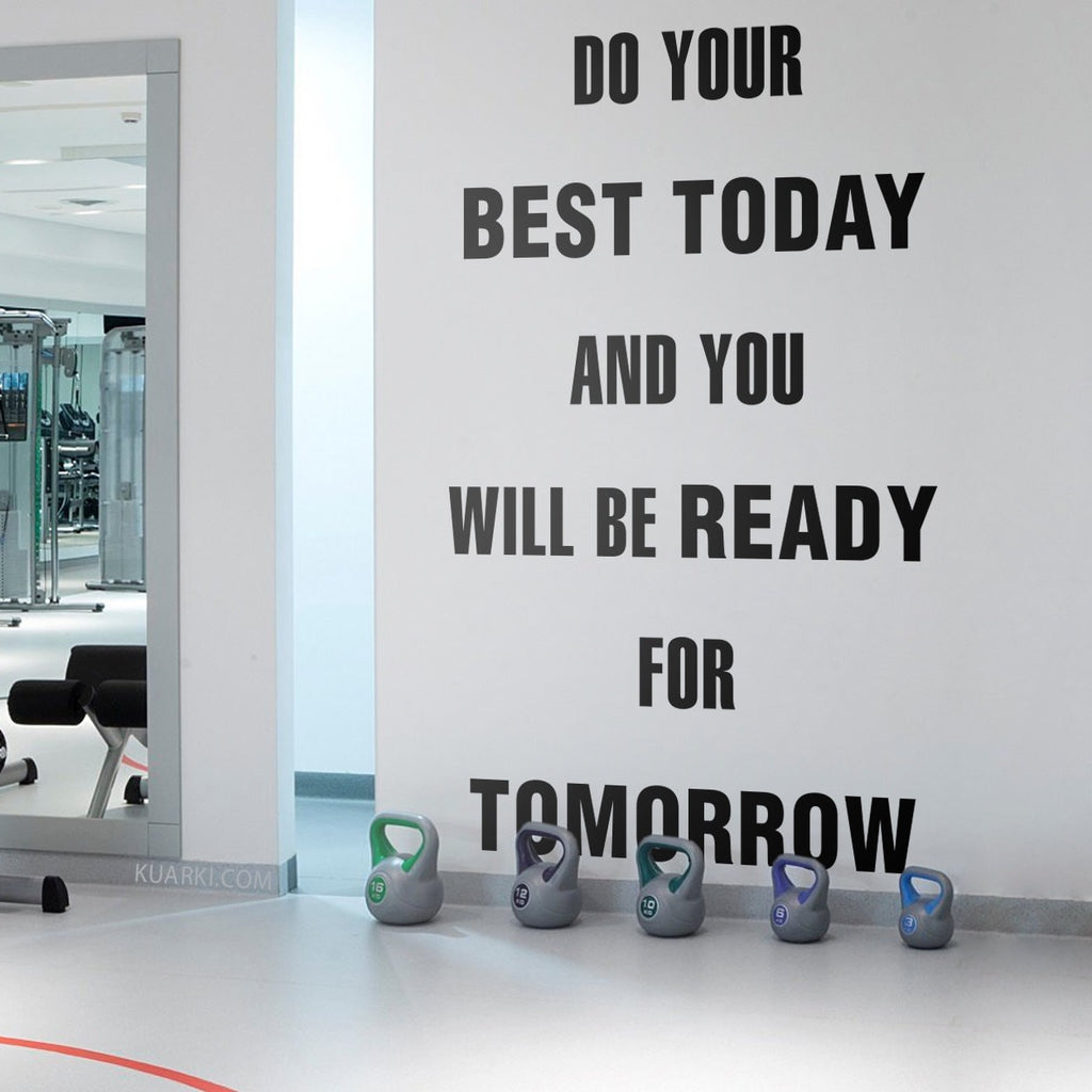 Motivational Gym Wall Decal, Fitness Exercise Sticker, Inspiring Home Decor