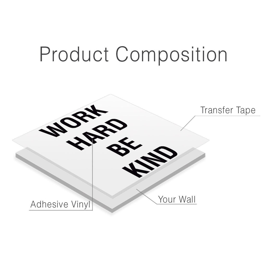 Work Hard Be Kind Vinyl Wall Decal: Office Decor