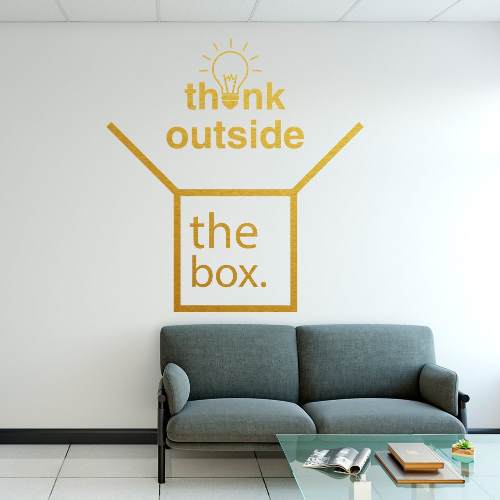 Think Outside The Box Wall Decal - Office Decor