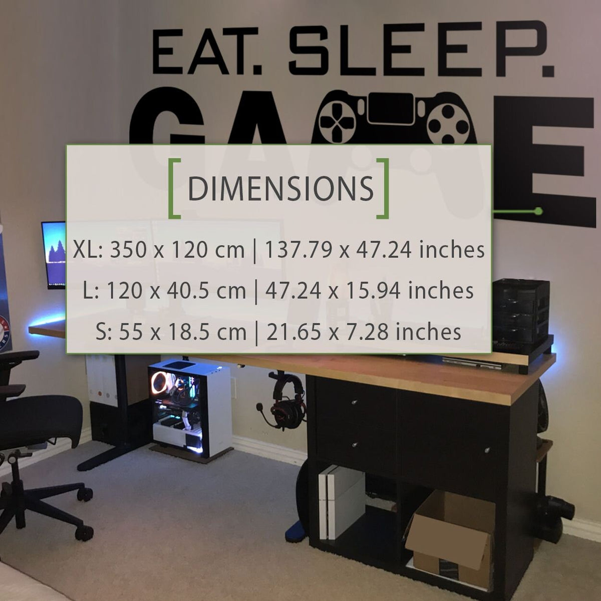 Eat Sleep Game Minimalist Wall Decal, Gamer Room Decor, Vinyl Wall Sticker