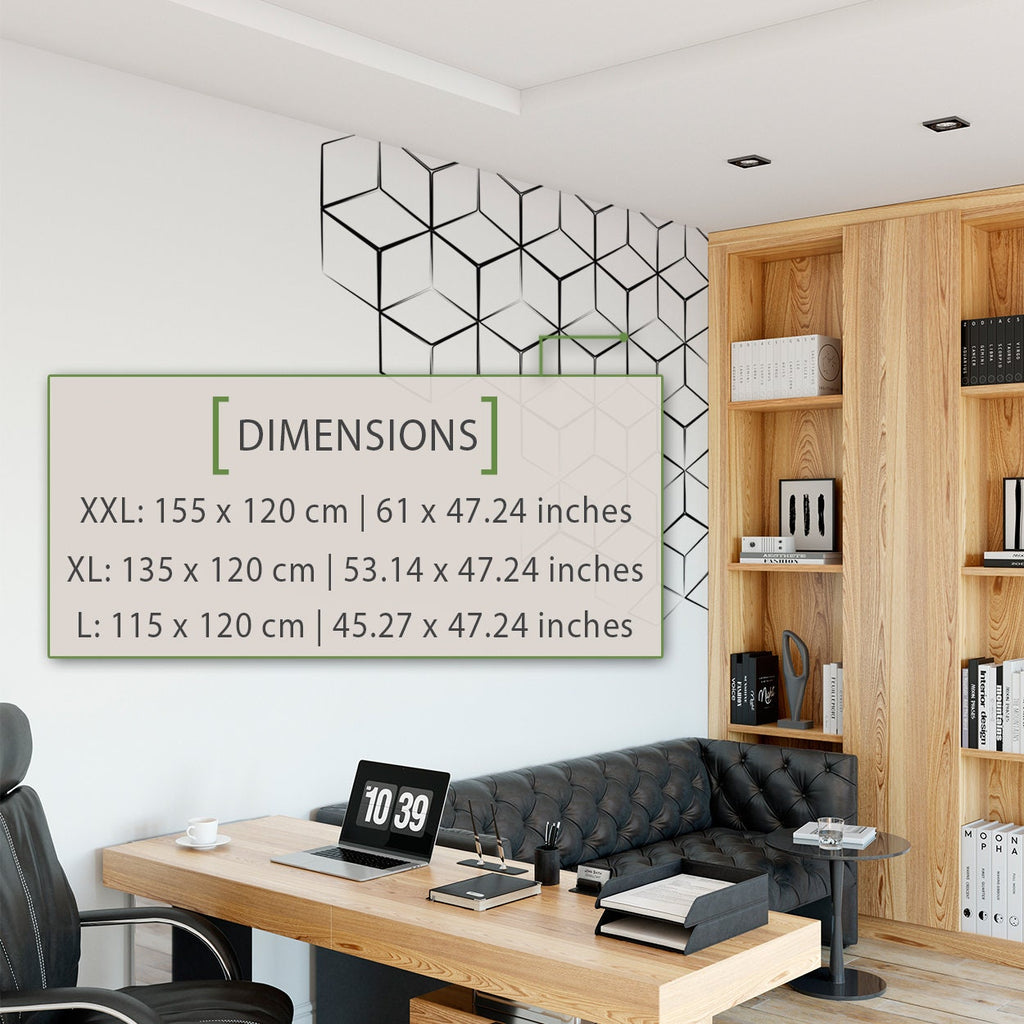 Geometric 3D Cubes Vinyl Wall Decal: Modern Home & Office Art