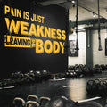 Gym Wall Decal: Pain is Weakness Leaving the Body, Fitness Quote